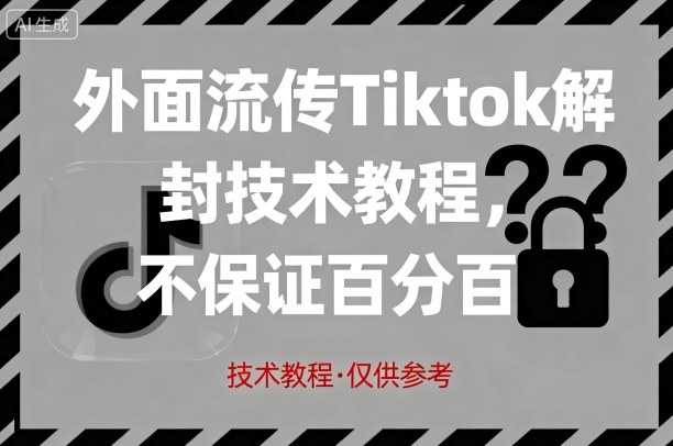 外面流传Tiktok解封技术教程，不保证百分百，具体自测《鱼见海科技》鱼见海科技-弹幕游戏开发-小程序源码-网站源码-免费源码-网创项目-网赚项目-无人直播-弹幕游戏直播鱼见海资源网-免费PHP网站源码模板,插件软件网创AI智能体资源分享平台！