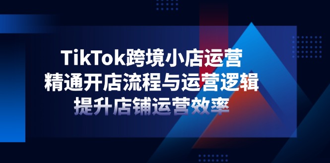 TikTok跨境小店运营,精通开店流程与运营逻辑,提升店铺运营效率
