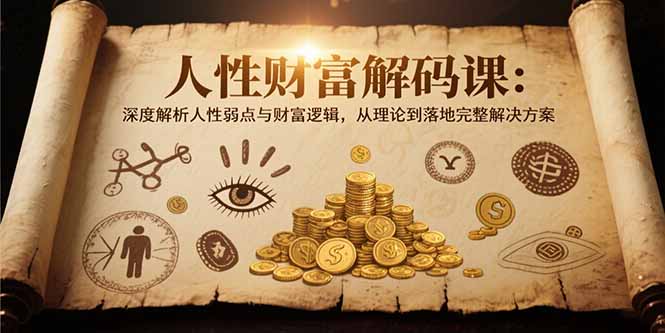 人性财富解码课6.0：深度解析人性弱点与财富逻辑，理论到落地完整解决方案鱼见海科技-小程序源码-网站源码-免费源码-网创项目-网赚项目-无人直播-弹幕游戏直播鱼见海资源网-免费PHP网站源码模板,插件软件资源分享平台！