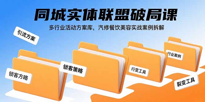同城实体联盟破局课,多行业活动方案库,汽修餐饮美容实战案例拆解《鱼见海科技》 同城实体联盟破局课,多行业活动方案库,汽修餐饮美容实战案例拆解《鱼见海科技》