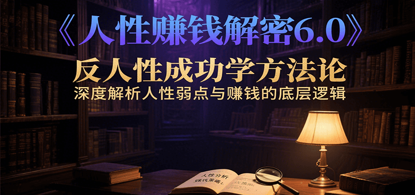 人性赚钱解密6.0，反人性成功学方法论，深度解析人性弱点与赚钱的底层逻辑鱼见海科技-小程序源码-网站源码-免费源码-网创项目-网赚项目-无人直播-弹幕游戏直播鱼见海资源网-免费PHP网站源码模板,插件软件资源分享平台！