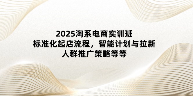 2025淘系电商实训班:标准化起店流程,智能计划与拉新,人群推广策略等等