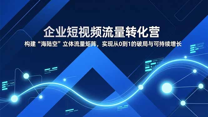 企业短视频流量转化营,构建“海陆空”立体流量矩阵,实现从0到1的破局与可持续增长