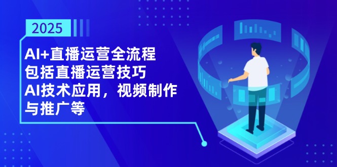 2025AI+直播运营全流程,包括直播运营技巧,AI技术应用,视频制作与推广等