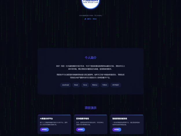 团队个人科技主页HTML源码