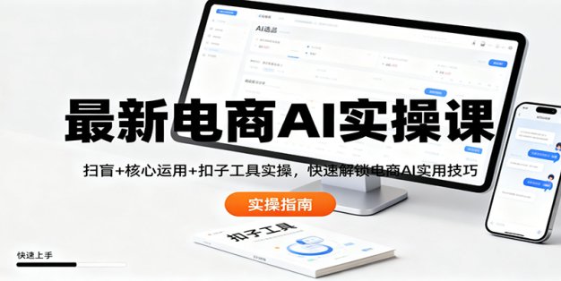 最新电商AI实操课：扫盲+核心运用+扣子工具实操，快速解锁电商AI实用技巧