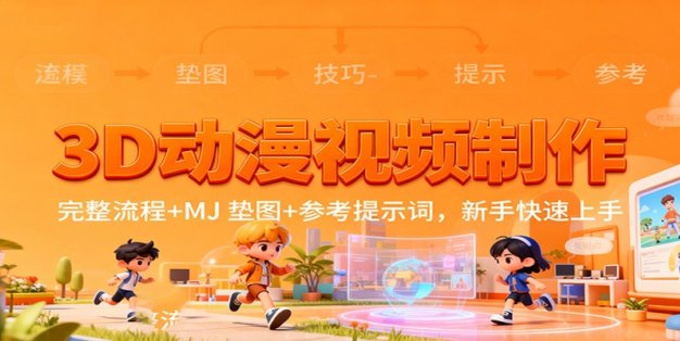 3D动漫视频制作，完整流程+MJ 垫图+参考提示词，新手快速上手