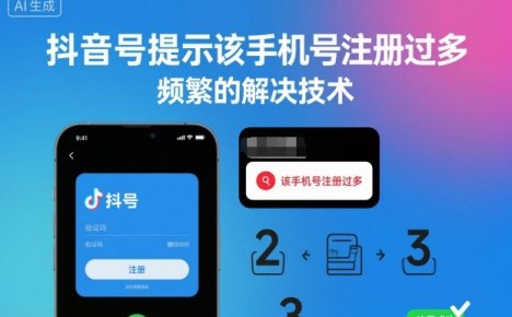 抖音号提示该手机号注册过多,频繁的解决技术