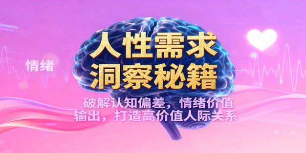 人性需求洞察秘籍，破解认知偏差，情绪价值输出，打造高价值人际关系