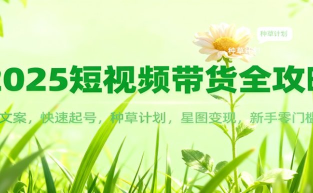 2025短视频带货全攻略:爆款文案,快速起号,种草计划,星图变现,新手零门槛上手
