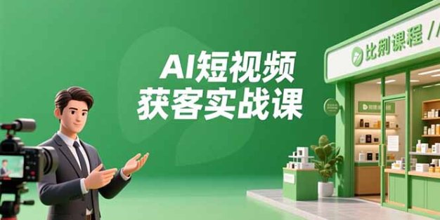AI短视频获客实战课，数字人创作、实体行业应用、精准引流，30天获取客源月入6万+