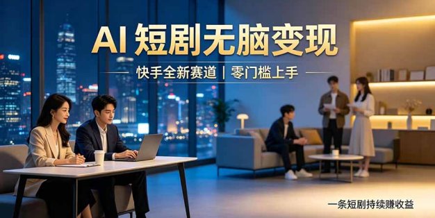 别乱找副业了，快手 AI 短剧零门槛长久被动增收