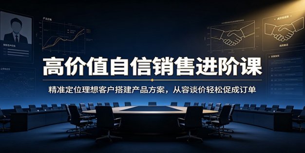 高价值自信销售进阶课：精准定位理想客户搭建产品方案，从容谈价轻松促成订单
