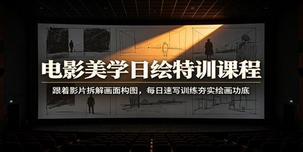 电影美学日绘特训课程：跟着影片拆解画面构图，每日速写训练夯实绘画功底
