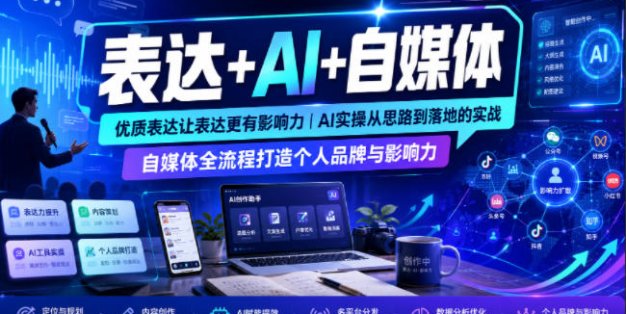 表达+AI+自媒体，优质表达让表达更有影响力|AI实操从思路到落地的实战|自媒体全流程打造个人品牌与影响力