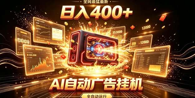 全网最猛最新的AI自动广告挂G，狠收益日入400+，真正做到躺賺式变现【揭秘】