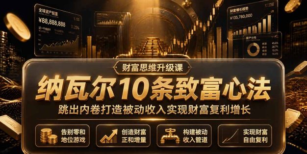 付费文章：纳瓦尔10条致富心法，跳出内卷打造被动收入实现财富复利增长
