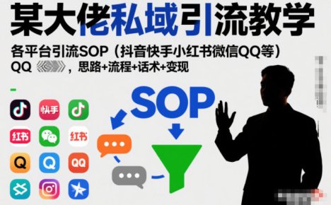 某大佬私域引流教学,各平台引流SOP(抖音快手小红书微信QQ等),思路+流程+话术+变现(更新0708)