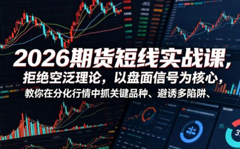 2026期货短线实战课，拒绝空泛理论，以盘面信号为核心，教你在分化行情中抓关键品种、避诱多陷阱(更新0711)