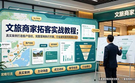 文旅商家拓客实战教程;真实案例打造客户信任,完整落地执行方案,行业避坑账号布局心法