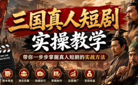 三国真人短剧实操教学,带你一步步掌握真人短剧的实战方法