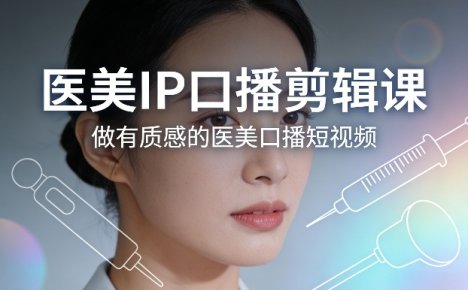 医美IP口播剪辑课,做有质感的医美口播短视频