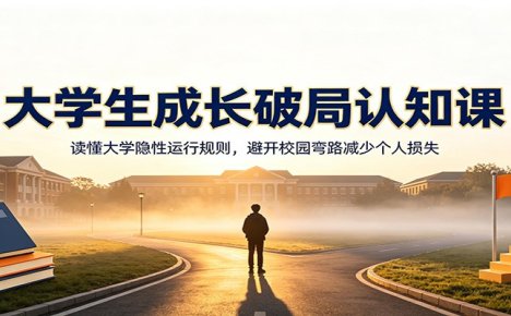 大学生成长破局认知课:读懂大学隐性运行规则,避开校园弯路减少个人损失