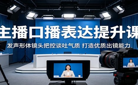 主播口播表达提升课:发声形体镜头把控谈吐气质,打造优质出镜能力