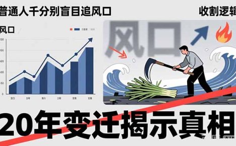 普通人千万别盲目追风口,20年变迁揭示真相,看懂收割逻辑才能避免成为接盘侠
