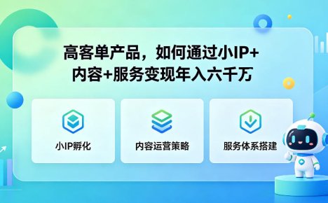 高客单产品,如何通过小IP+内容+服务变现年入六干W
