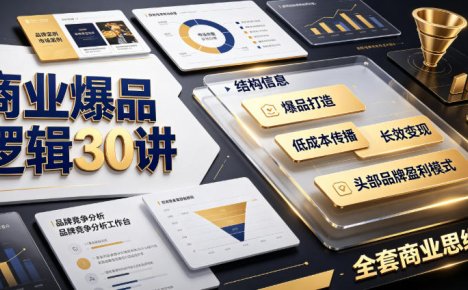 商业爆品逻辑30讲|拆解各行各业头部品牌盈利模式,吃透爆品打造、低成本传播、长效变现全套商业思维课