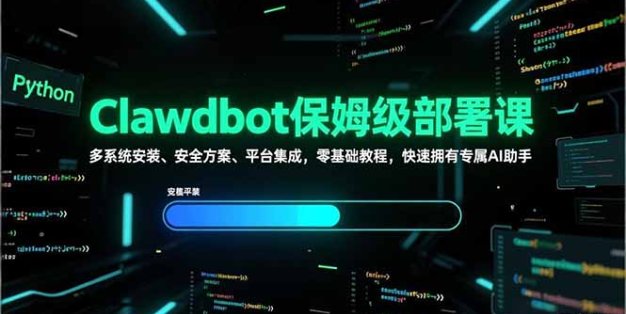 Clawdbot保姆级部署课，多系统安装、安全方案、平台集成，零基础教程，快速拥有专属AI助手