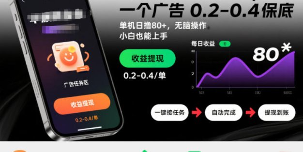 最新首码平台，一个广告 0.2-0.4 保底，单机日撸80+，可矩阵无脑操作，小白也能上手【揭秘】