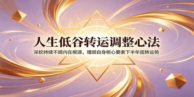 人生低谷转运调整心法：深挖持续不顺内在根源，理顺自身核心要素下半年扭转运势