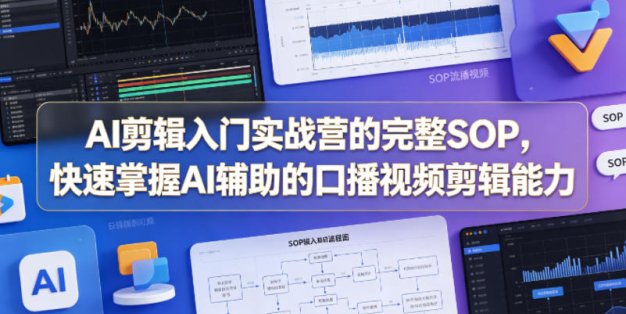 AI剪辑入门实战营的完整SOP，快速掌握AI辅助的口播视频剪辑能力