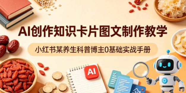 AI创作知识卡片图文制作教学，小红书某养生科普博主0基础实战手册