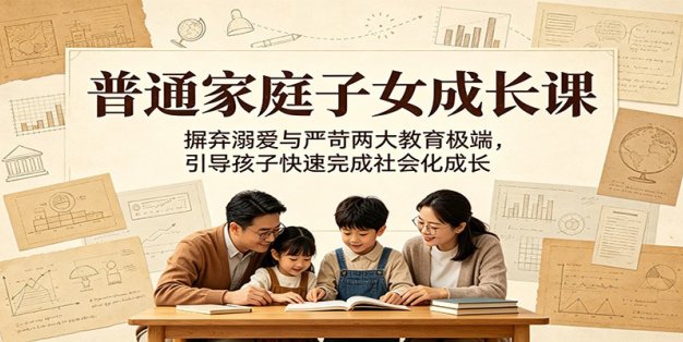 普通家庭子女成长课：摒弃溺爱与严苛两大教育极端，引导孩子快速完成社会化成长