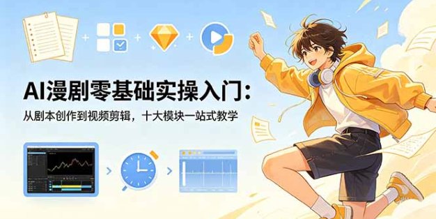 AI漫剧零基础实操入门：从剧本创作到视频剪辑，十大模块一站式教学