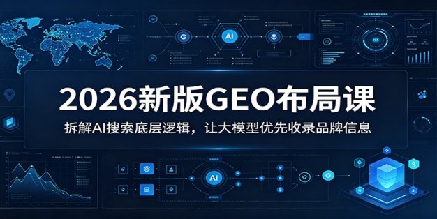 2026新版GEO布局课：拆解AI搜索底层逻辑，让大模型优先收录品牌信息