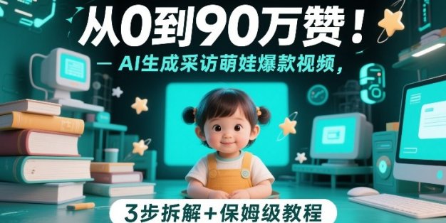 从0到90万赞：AI生成采访萌娃爆款视频，3步拆解+保姆级教程