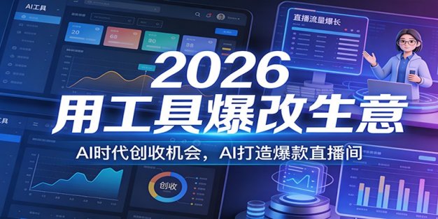 2026用工具爆改生意，AI时代创收机会，AI打造爆款直播间