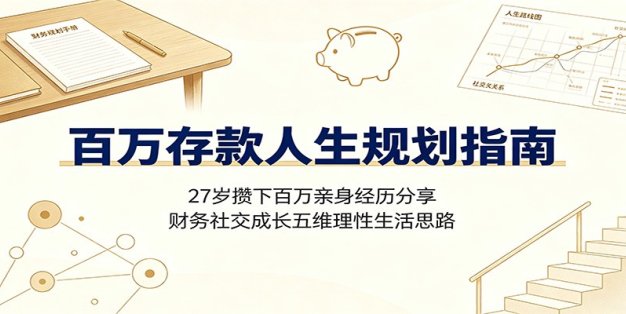 百万存款人生规划指南：27岁攒下百万亲身经历分享，财务社交成长五维理性生活思路