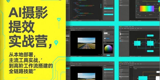 AI+摄影提效实战营，从本地部署，主流工具实战，到高阶工作流搭建的全链路技能