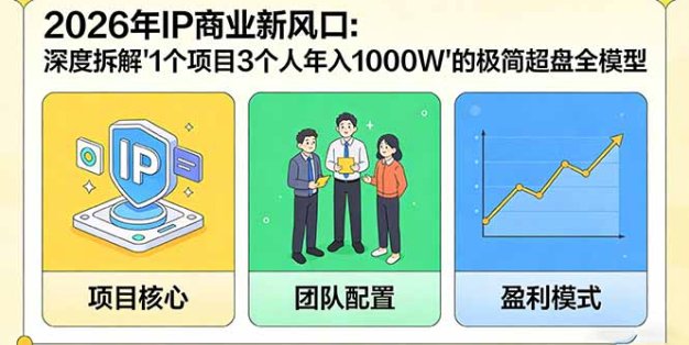 2026年IP商业新风口：深度拆解“1个项目3个人年入1000W”的极简超盘全模型