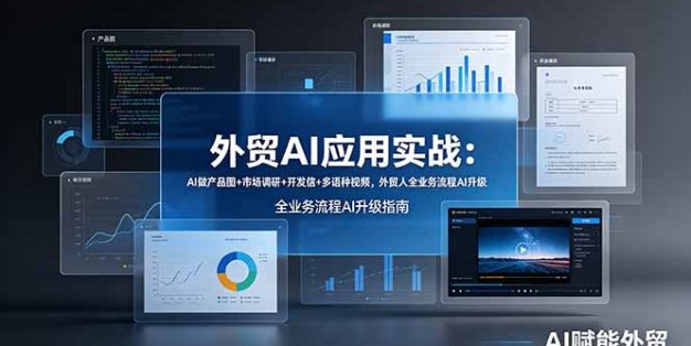 外贸AI应用实战：AI做产品图+市场调研+开发信+多语种视频，外贸人全业务流程AI升级