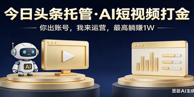 头条号AI托管，我提供作品，你提供账号，每天5分钟发布，小白躺赚3000+
