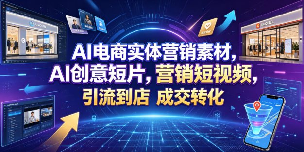 AI电商实体营销素材，AI创意短片，高效打造营销短视频，轻松引流到店，稳定提升门店客流与成交转化