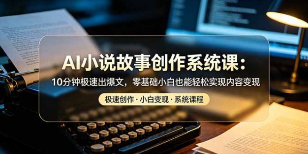 AI小说故事创作系统课：10分钟极速出爆文，零基础小白也能轻松实现内容变现