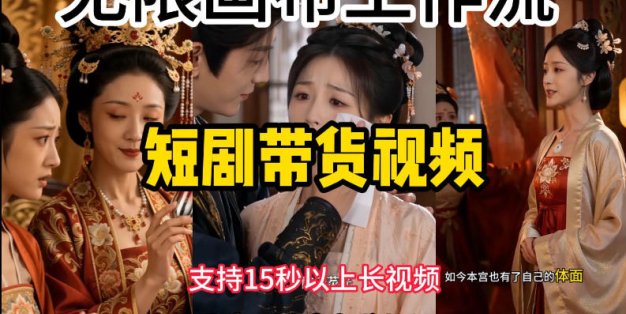无限画布工作流制作短剧带货视频支持制作15秒以上视频，实操搭建教学，看完教程小白也能轻松搭建