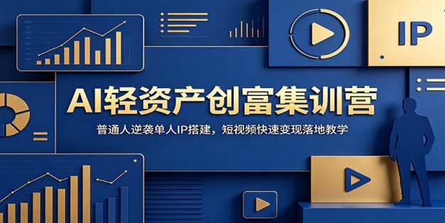 AI轻资产创富集训营：普通人逆袭单人IP搭建，短视频快速变现落地教学
